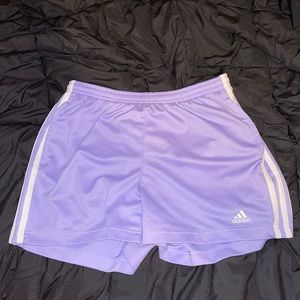 lilac adidas drawstring shorts